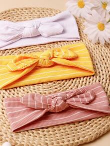3pcs Fashionable Bunny Ear Headbands For Babies Suitable For All Seasons Daily Wear - Multicolor - View 3