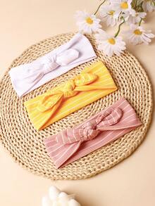 3pcs Fashionable Bunny Ear Headbands For Babies Suitable For All Seasons Daily Wear - Multicolor - View 2