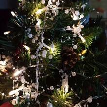 1 pieza Luz de alambre de cobre LED, luces de cadena de perlas con caja de batería, decoración para Navidad, bodas o habitaciones, luces de cadena con forma de perla