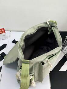 全新休閒運動單肩包,大容量設計,適用於通勤,非常適合巴西狂歡節和聖帕特裡克節 - 綠色 - 查看 4