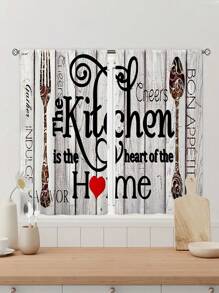 2 Piezas Cortinas De Cocina De Granja Sin Ojales, Cortina De Tratamiento De Ventana Vintage Adecuada Para La Decoración Del Hogar De La Cocina, El Dormitorio, El Estudio, La Cafetería Y La Sala De Estar