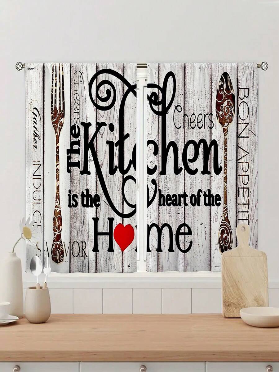 2 Piezas Cortinas De Cocina De Granja Sin Ojales, Cortina De Tratamiento De Ventana Vintage Adecuada Para La Decoración Del Hogar De La Cocina, El Dormitorio, El Estudio, La Cafetería Y La Sala De Estar
