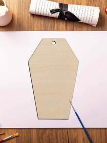 20入組木製鑿刻墓碑形掛飾,diy手工木工帶孔麻繩禮品標籤 - 米色 - 查看 5