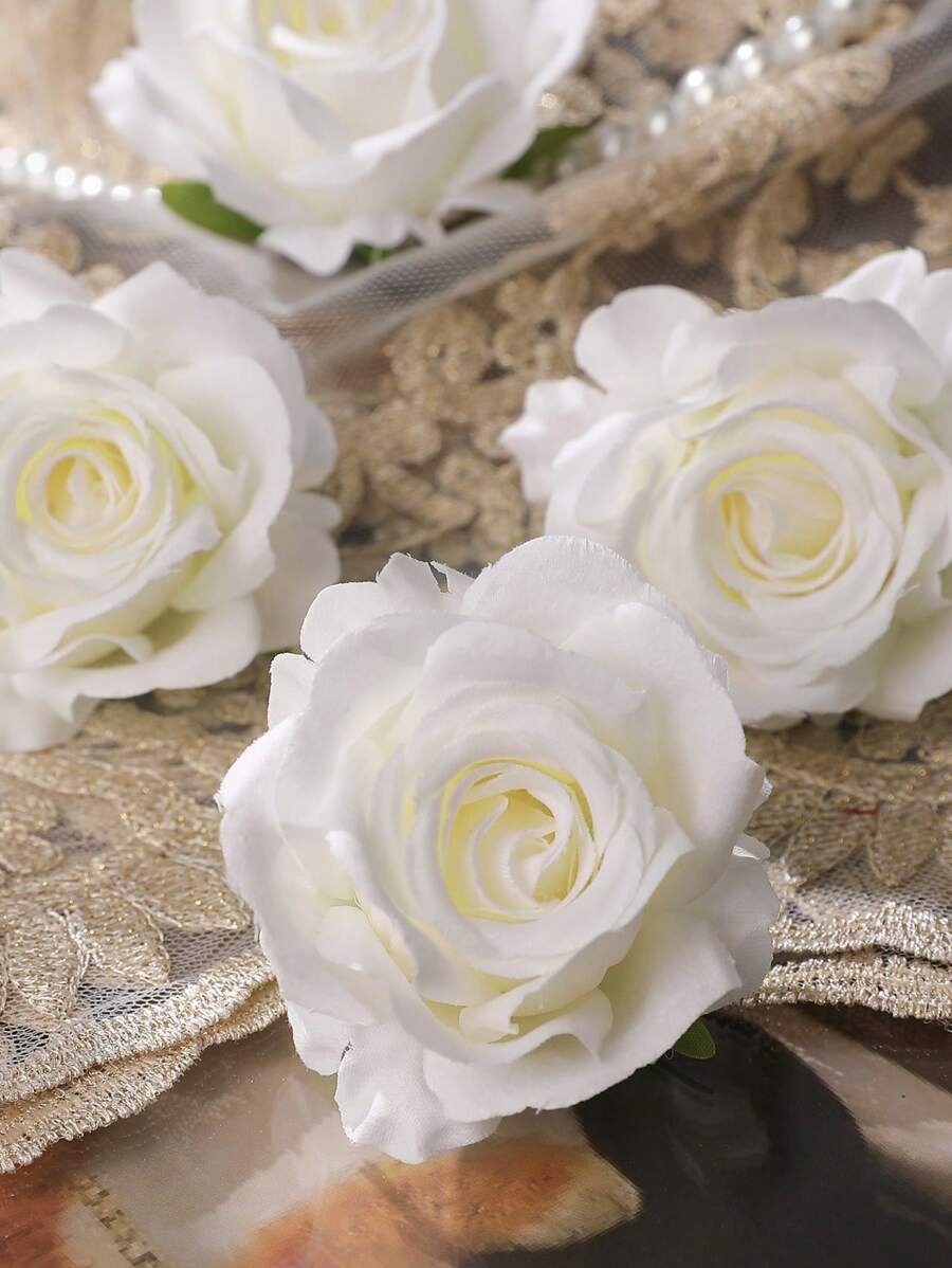 5/10/20 套 10 朵仿真玫瑰头饰，采用棉质玫瑰面料制成。DIY 手工插花。家居装饰摄影道具。逼真耐用的触感人造花艺，适合所有季节装饰 - 非常适合户外使用、客厅、家庭聚会、多功能花艺装饰 | 精致的花瓣设计 | 耐用的人造花、花艺装饰、花艺布置