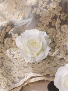 5/10/20 套 10 朵仿真玫瑰头饰,采用棉质玫瑰面料制成。DIY 手工插花。家居装饰摄影道具。逼真耐用的触感人造花艺,适合所有季节装饰 - 非常适合户外使用、客厅、家庭聚会、多功能花艺装饰 | 精致的花瓣设计 | 耐用的人造花、花艺装饰、花艺布置 - 乳白 - 查看 6