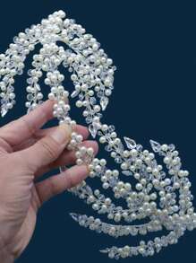 1pc Women's Silver Rhinestone Bridal Headpiece Perfect For Wedding, Party, Banquet - Silver - View 6