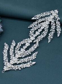 1pc Women's Silver Rhinestone Bridal Headpiece Perfect For Wedding, Party, Banquet - Silver - View 8