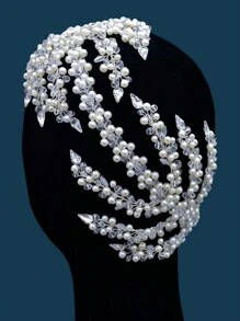 1pc Women's Silver Rhinestone Bridal Headpiece Perfect For Wedding, Party, Banquet - Silver - View 10