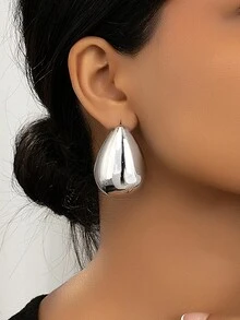 1對時尚優雅的淚滴形耳環,適合女士參加派對和送禮物 - 一對水滴耳釘 - 查看 8