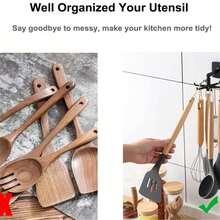 1pc Universal Rotating Hook, Multi-Purpose 360 Degrees Rotatable 6-Claw Rack Organizer, Self Adhesive Bath Towel Rack, Kitchenware Storage Hanger Accessories, Wall Mount Utensils Rack, Home Kitchen Supplies - 1Pc - View 8