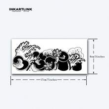 Inkartlink 8*17cm 1 件草本汁临时纹身海浪图案，神奇，持续 15 天，半永久，逼真，持久 1-2 周 - 黑色 - 查看 4