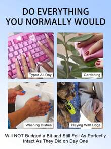 120 cái/túi Mới của Pháp có viền trắng có chiều dài trung bình Hình thang có thể đeo được Miếng dán móng tay phủ mờ toàn bộ Đầu móng tay nửa thành phẩm Miếng dán móng tay có thể đeo được trên móng tay Đồ dùng làm móng - Rượu sâm banh - Xem 8