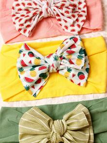 3入組時尚印花嬰兒裝飾頭帶,適用於四季日常使用 - 彩色 - 查看 2