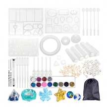 83入組藝術工藝珠寶diy矽膠套裝,具抗撕裂性,可用於製作吊墜、耳環等物品 - 彩色 - 查看 8