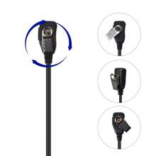 Uayesok標準baofeng Uv5r Uv82 888s Retevis Jw雙向無線電d型耳機彎曲對講機耳機,帶麥克風 - 黑色 - 查看 5