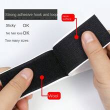 Self Adhesive Hook-And-Loop Strips With Hook & Loop, Sticky Back Fastener For Sofa Cushions, Curtains[1m Tape With Hook Surface] - White - View 3