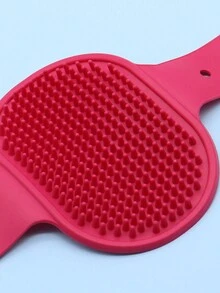 Pet Bath Brush Silicone Dog Bathing & Massaging Brush Cat Cleaning & Bathing Glove Brush Tool Pet Supplies - Red - View 5