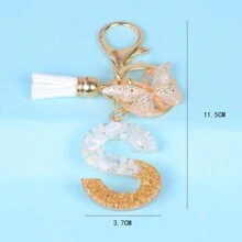 1 móc khóa sáng tạo kèm đá chữ cái, phụ kiện nhựa, tua rua hình bướm, mặt dây chuyền chữ cái, móc khóa cho bé gái, phụ kiện ô tô, túi xách, phụ kiện học đường, phong cách Goth Y2k dễ thương, phụ kiện túi xách, dây đeo có ngăn đựng thẻ, phụ kiện ô tô, túi xách, móc khóa - Nhiều màu - Xem 22