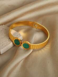 1只18k鍍金不鏽鋼可調開口羅馬數字手鍊 - 手鐲 - 查看 3