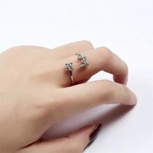 歐美風格珠寶,女性的創意可調節開口指環。a-z字母設計指環（尺寸6-9） - M字 - 查看 1