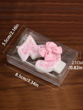 1pc Pink Butterfly Shaped Rhinestone Number 0-9 Birthday Anniversary Milestone Event Party Cake Candle,