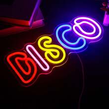 Disco Neon Sign, Led Neon Wall Decor, Neon Sign Room Decor, Wall Decor With Neon Sign, Light Sign For Disco Bar, Usb Powered Led Neon Sign For Bedroom Decor, For Disco Lovers, Music Bar - Multicolor - View 2