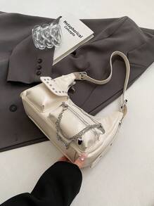 Women's Y2k Style Versatile And Pu Crossbody Bag - Beige - View 7