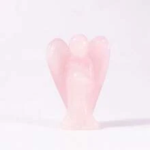 1pc Crystal Material Angel Shaped Carving Decorative Ornament, Ideal For Collecting, Gift, Decorating Living Room, Office - Pink - View 1