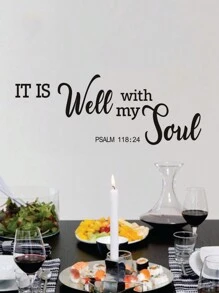 經文壁貼,啟發性報價壁貼,激勵性的卧室客廳辦公室浴室壁貼 - 黑色 - 查看 3