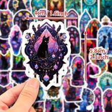 50入組黑暗貓哥特版防水diy創意塗鴉貼紙,適用於筆記型電腦手機殼吉他滑板水瓶桿頭盔滑雪板行李箱冰箱門窗家居塗鴉裝飾貼紙 - 彩色 - 查看 2