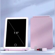 LED Makeup Mirror For Travel,  Lighted Vanity Mirrors With Dimmable Lighting,Compact, Slim, Rechargeable Lighted Mirror, Folding Makeup Mirror For Beauty (Pink) - Pink - View 4
