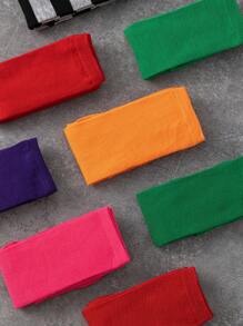 3pairs/Set Women's Random Color Lolita Striped Jk Style Over Knee Thigh High Socks - Multicolor - View 6