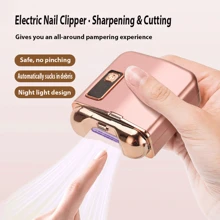 2024 New Fully Automatic Intelligent Electric Nail Clipper, Grinding Machine, Two-In-One Clipper And Grinder, Household Safety Nail Clipper With Illumination And Waste Storage Function - White - View 1