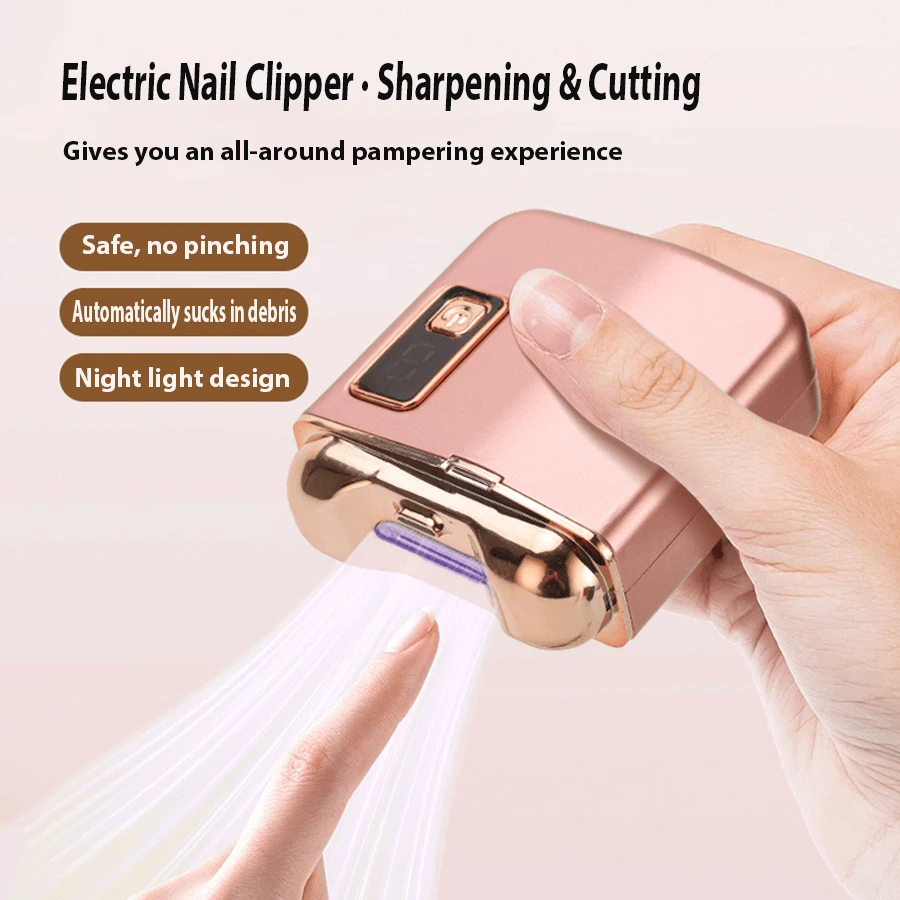 2024 New Fully Automatic Intelligent Electric Nail Clipper, Grinding Machine, Two-In-One Clipper And Grinder, Household Safety Nail Clipper With Illumination And Waste Storage Function - White - View 1