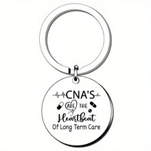 1件不鏽鋼原創情人節創意禮物鑰匙扣掛件護理鑰匙扣掛鉤 - 銀色 - 查看 2