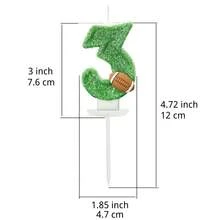 生日蛋糕蠟燭 3d 綠色足球蠟燭 0-9 號帶草禮帽裝飾派對兒童成人數週年慶典用品（編號 0-9） - 3 - 查看 2