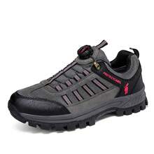 1pair Men's Gray Sporty Style Outdoor Hiking Shoes, Slip On, Anti-Slip, Low-Cut, Simple Design - Grey - View 7