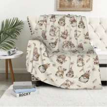 數碼印花抱毯,長方形,適用於辦公室使用,舒適柔軟 - 彩色 - 查看 1