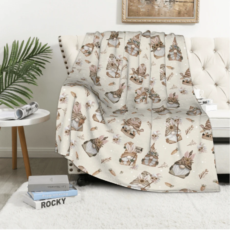 數碼印花抱毯,長方形,適用於辦公室使用,舒適柔軟 - 彩色 - 查看 1