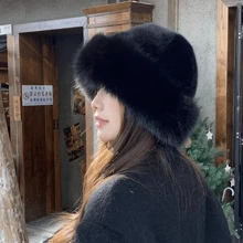 New Plush Mongolian Hat Ladies Autumn And Winter Cold Warm Atmosphere With Cute Plush Hats - Black - View 12