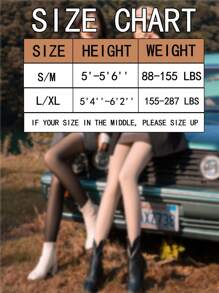 220g Autumn And Winter Thickened Thermal Pantyhose Stockings Women's Warm High Elasticity Translucent High Waist Translucent Tights[1 PC]