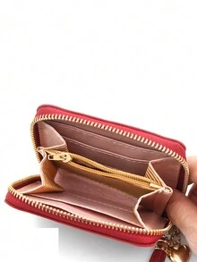 兒童短款手抓鑲珠包,學生文具收納袋,卡片套 - 紅色 - 查看 5