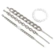 4pcs/Set European And American Minimalist Geometric Chunky Chain Design Hollow Out Bracelet For Women's Fashionable And Personalized Hip Hop Style - Butterfly - View 8