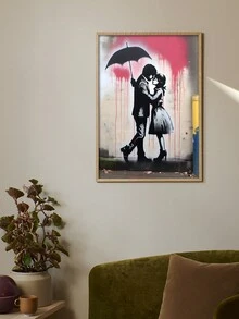 1入組無框復古客廳裝飾畫,防水pvc材質,情侶設計 - 彩色 - 查看 3