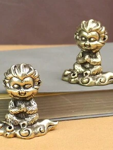 1個純銅打坐如來齊天大聖桌上裝飾,創意猴王人物擺件,桌上裝飾,創意卡通猴子香爐,茶寵,微型物品,微型雕像,黃銅裝飾品,黃銅裝飾品,黃銅雕像,黃銅擺件,黃銅動物雕像 - 銅色 - 查看 4