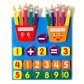 Boost Your Toddler's Math Skills With Felt Pencil Numbers Math Kids Toys!Boys Girls Learn Mathematics Education Toy Games