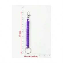 1或5入組彈性彈簧繩鑰匙鏈,銀色金屬卡拉比尼,適用於戶外露營防丟手機彈簧鑰匙圈 - 綠色 - 查看 9