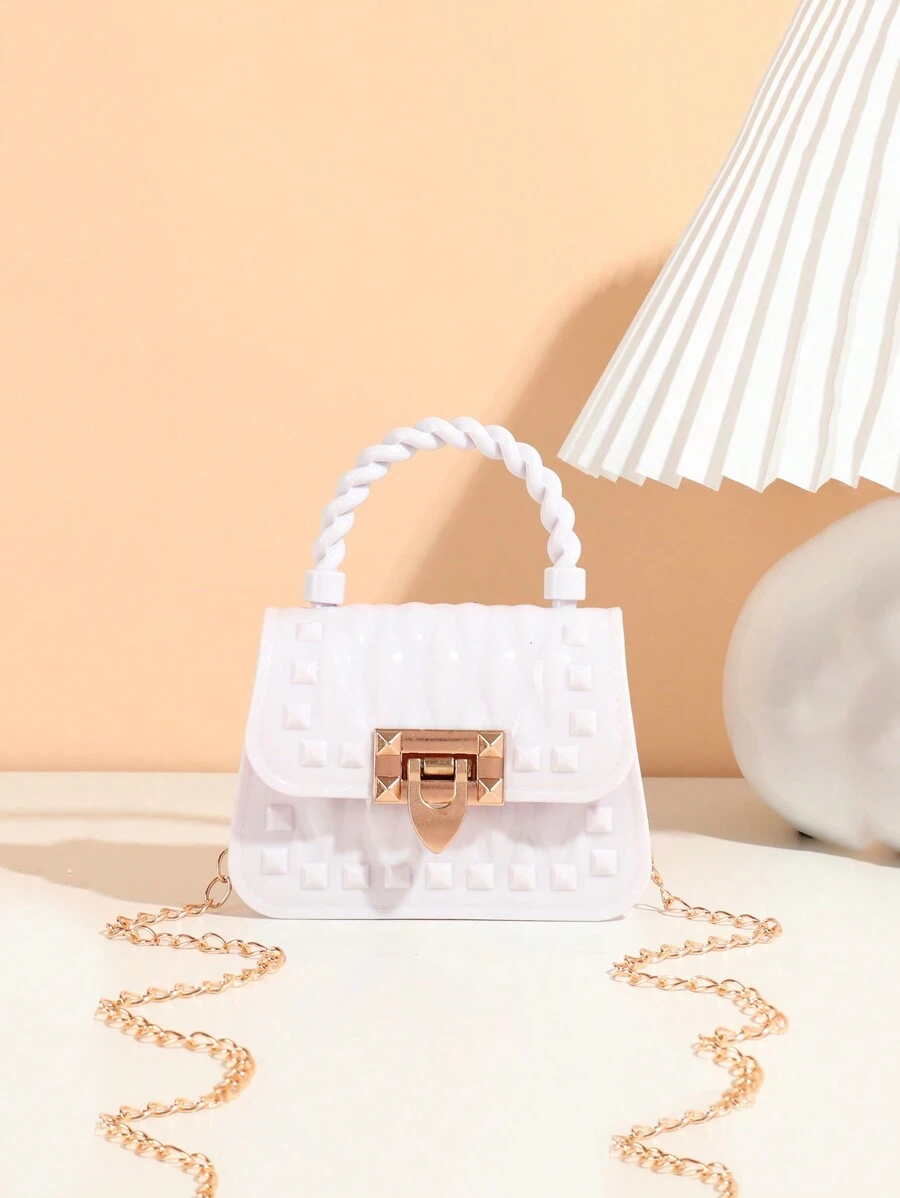 White Fashionable Portable Crossbody Bag - White - View 1