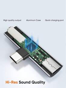 这款 USB-C 转 3.5mm 音频耳机适配器将 USB-C 接口和充电适配器合二为一，采用二合一设计，配备 USB-C 充电端口、AUX 音频接口和快速充电功能。它可让您将支持 Type-C 接口的智能手机连接到 3.5mm 音频耳机、扬声器或麦克风。兼容 15/15 Pro Max 和 Galaxy 系列手机。 - 灰色 - 查看 4