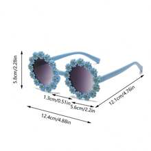 1 件可爱雏菊花形时尚眼镜趣味派对旅行眼镜沙滩配饰女士眼镜太阳镜基础款秋冬女士服装商务休闲礼物适合夏季海滩度假、户外、旅行 - 黃色 - 查看 4